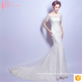 Moderno Puffy Tulle Sexy Mermaid Cap Sleeve Soft Net Wedding Dress